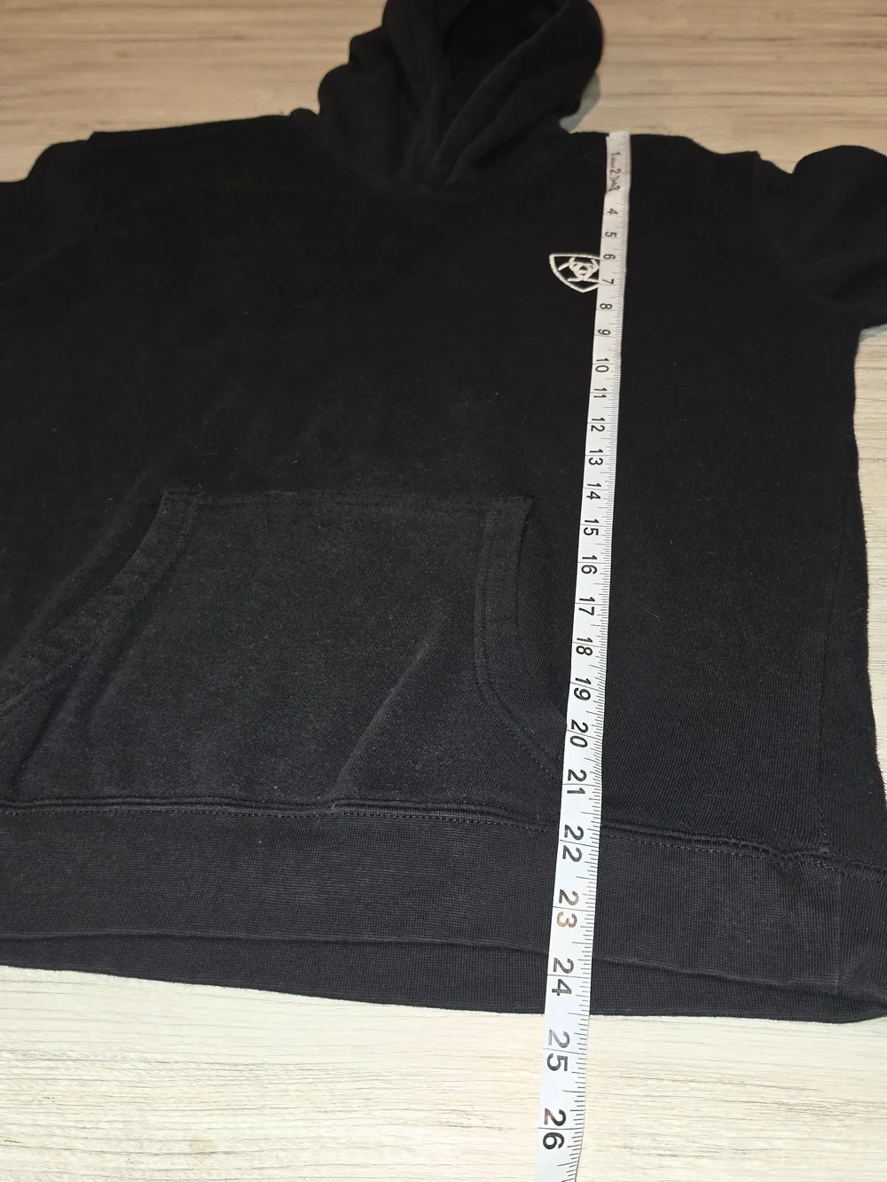 Ariat Long Sleeve Hoodie Youth Black Flag Graphic Size Boys XL (18)
